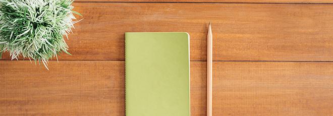 notebook on a desk