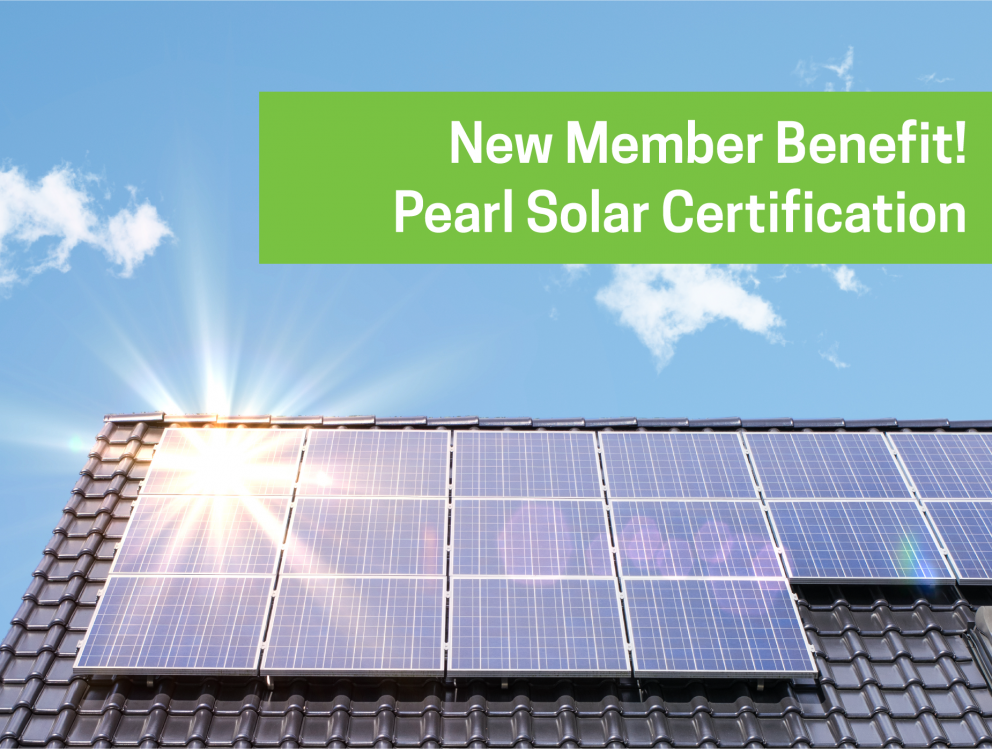 new member benefit- pearl solar certification
