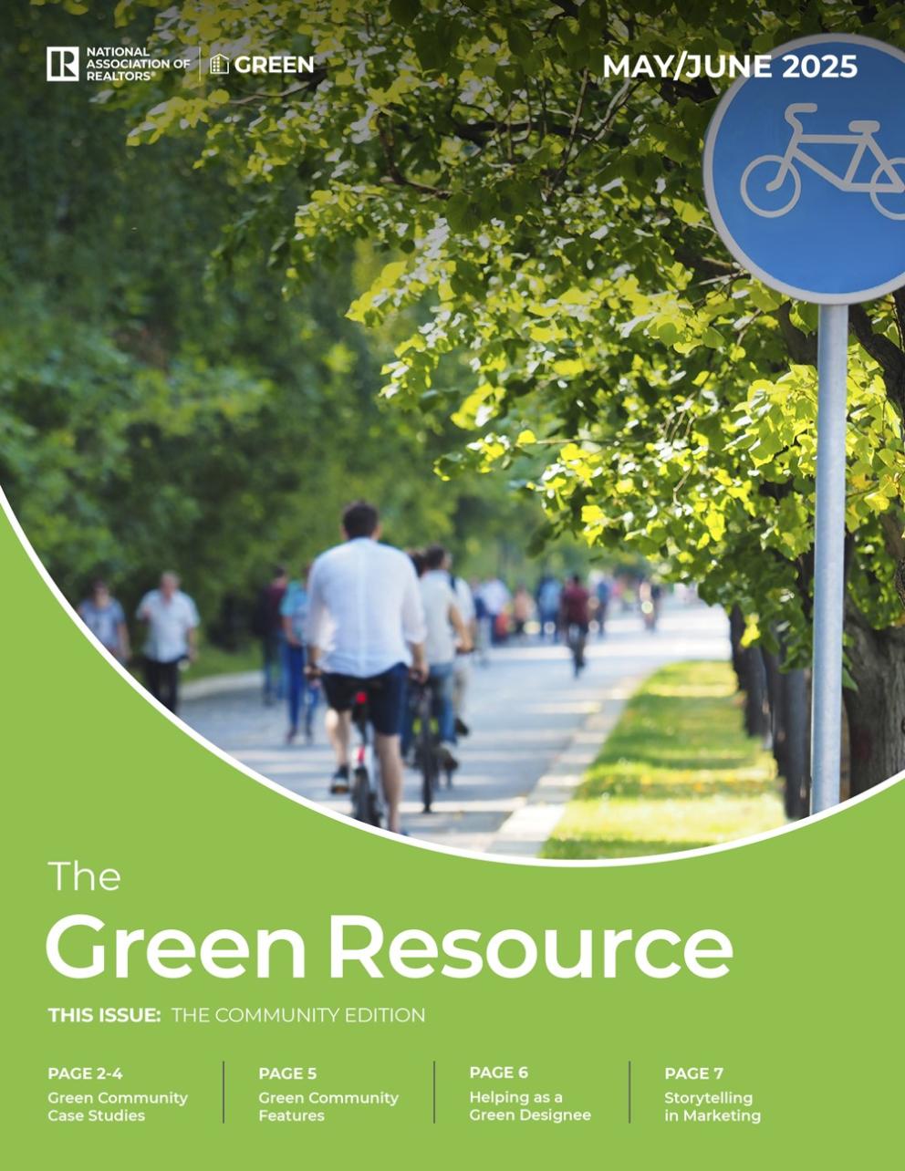 Cover for the May/June 2025 edition of The Green Resource newsletter.
