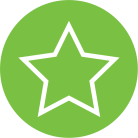 white star in a green circle